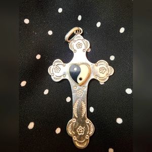 Yin Yang Cross Sterling Silver